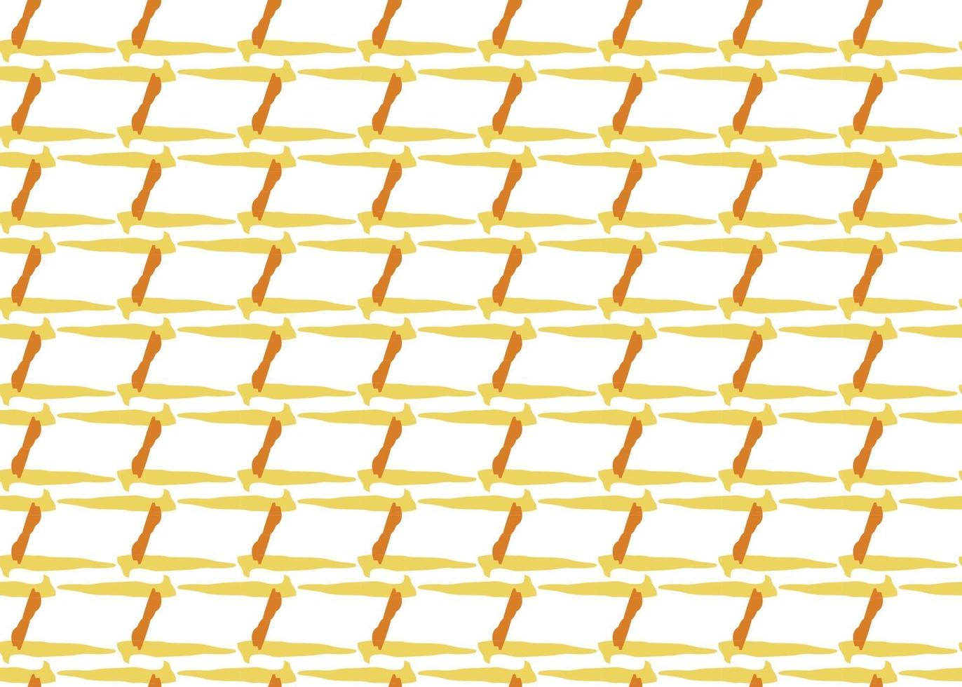 Hand drawn, yellow, orange, white color seamless pattern vector