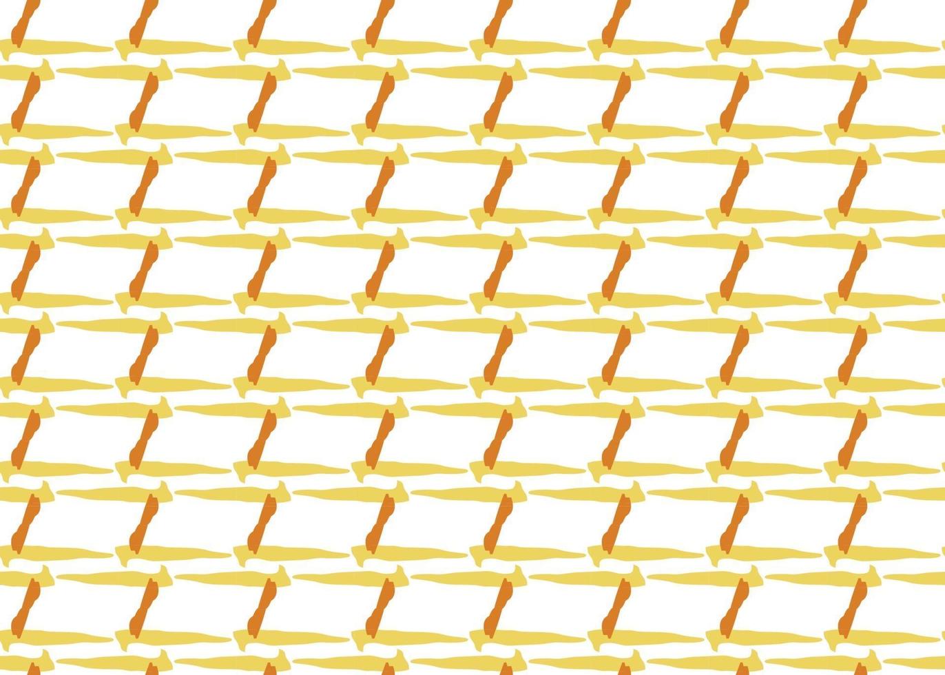 Hand drawn, yellow, orange, white color seamless pattern vector
