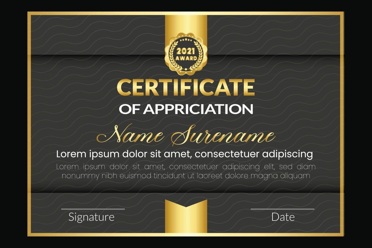 Award certificate design template 11 Vector Art at Vecteezy For Award Certificate Design Template