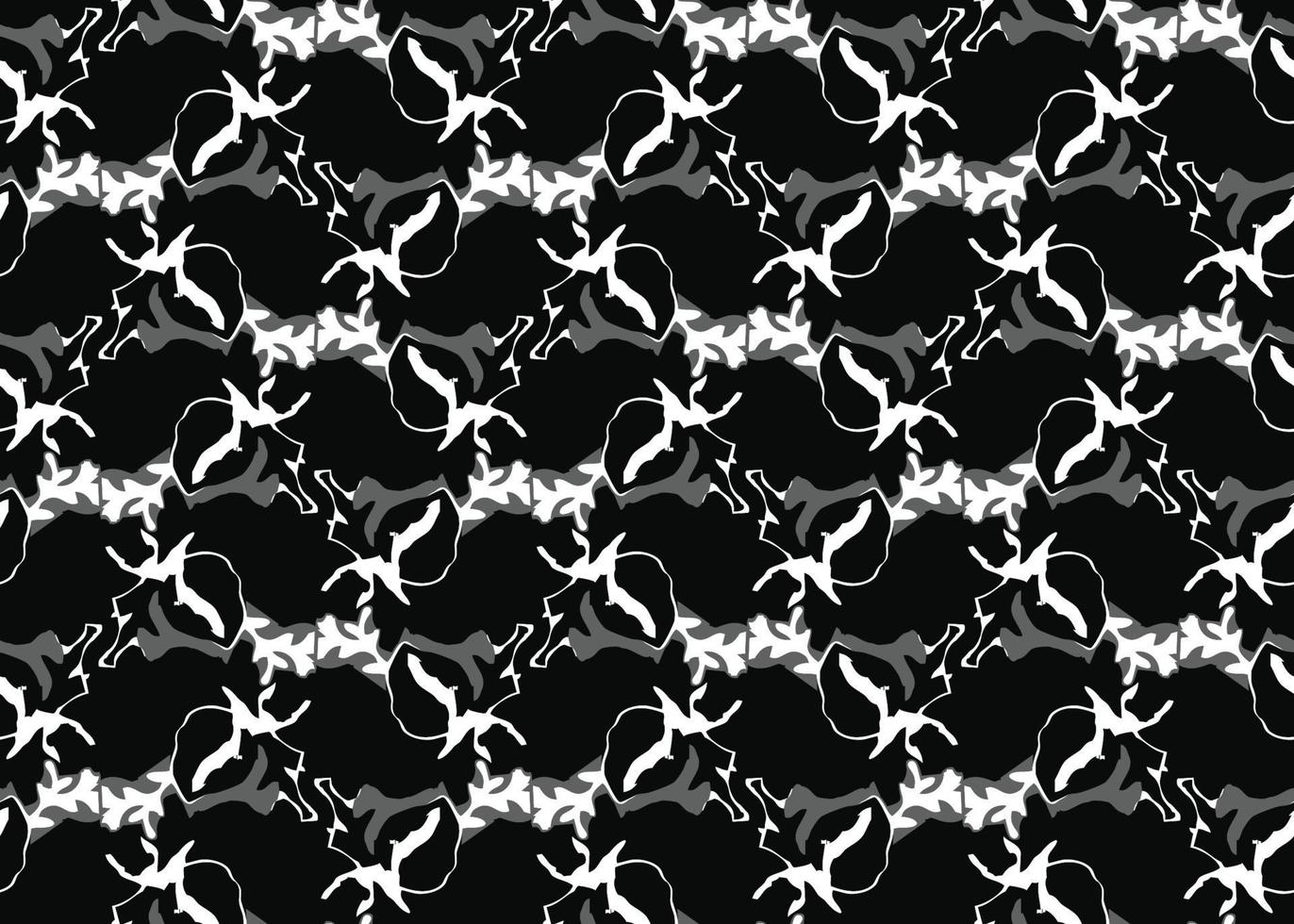 Hand drawn, black, grey, white color design seamless pattern vector