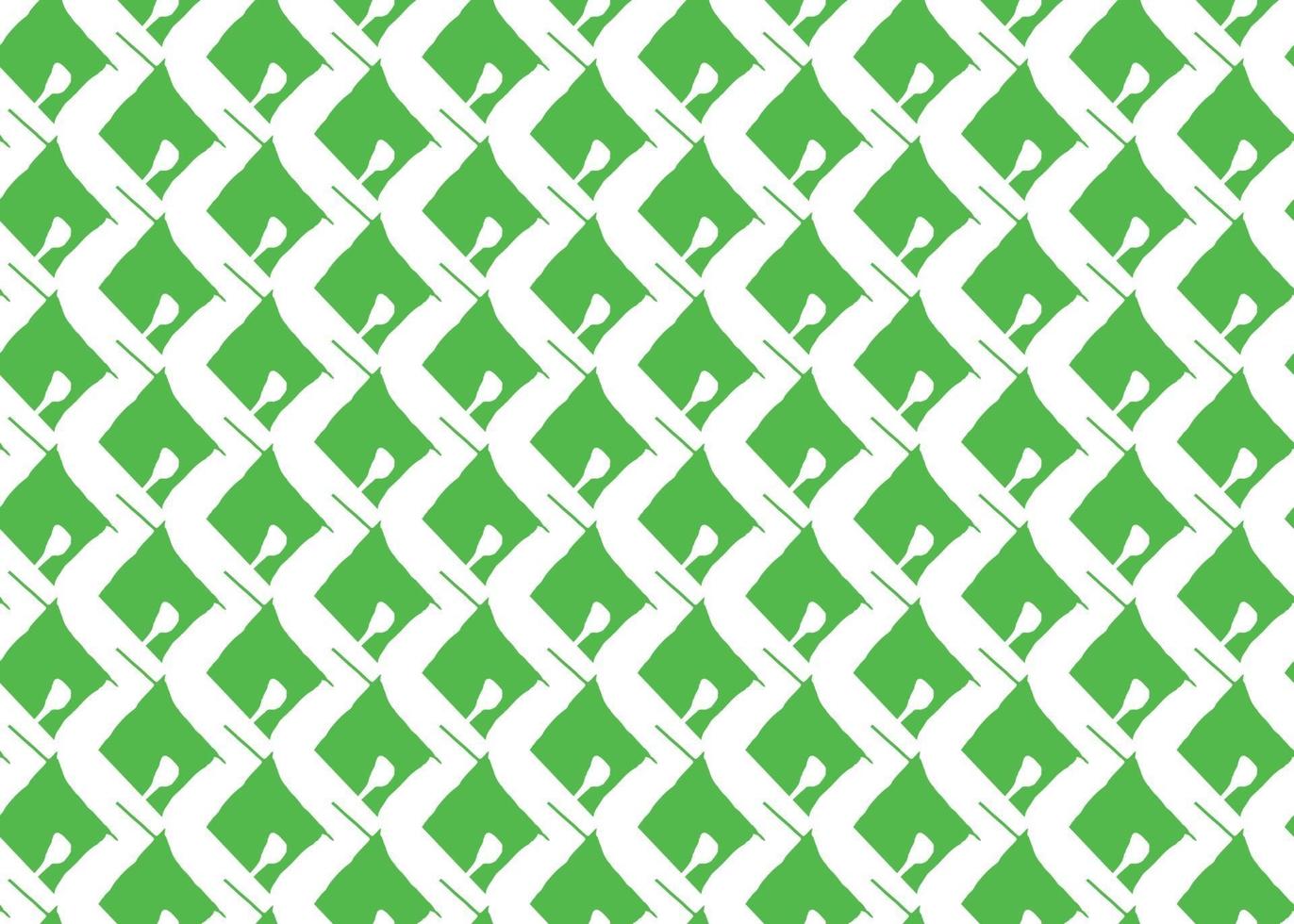 Hand drawn, green, white color seamless pattern vector