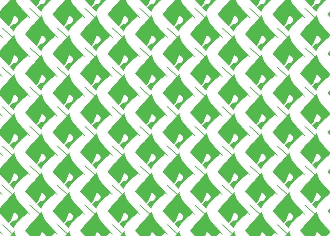 Hand drawn, green, white color seamless pattern vector