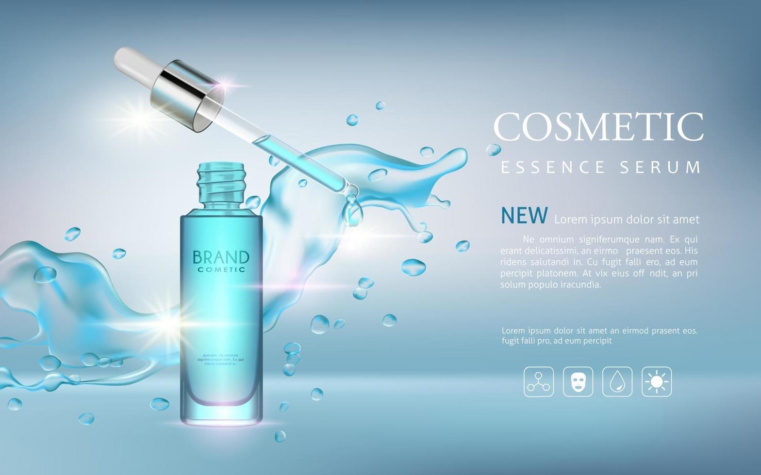 Realistic serum cosmetic advertisement editable banner vector