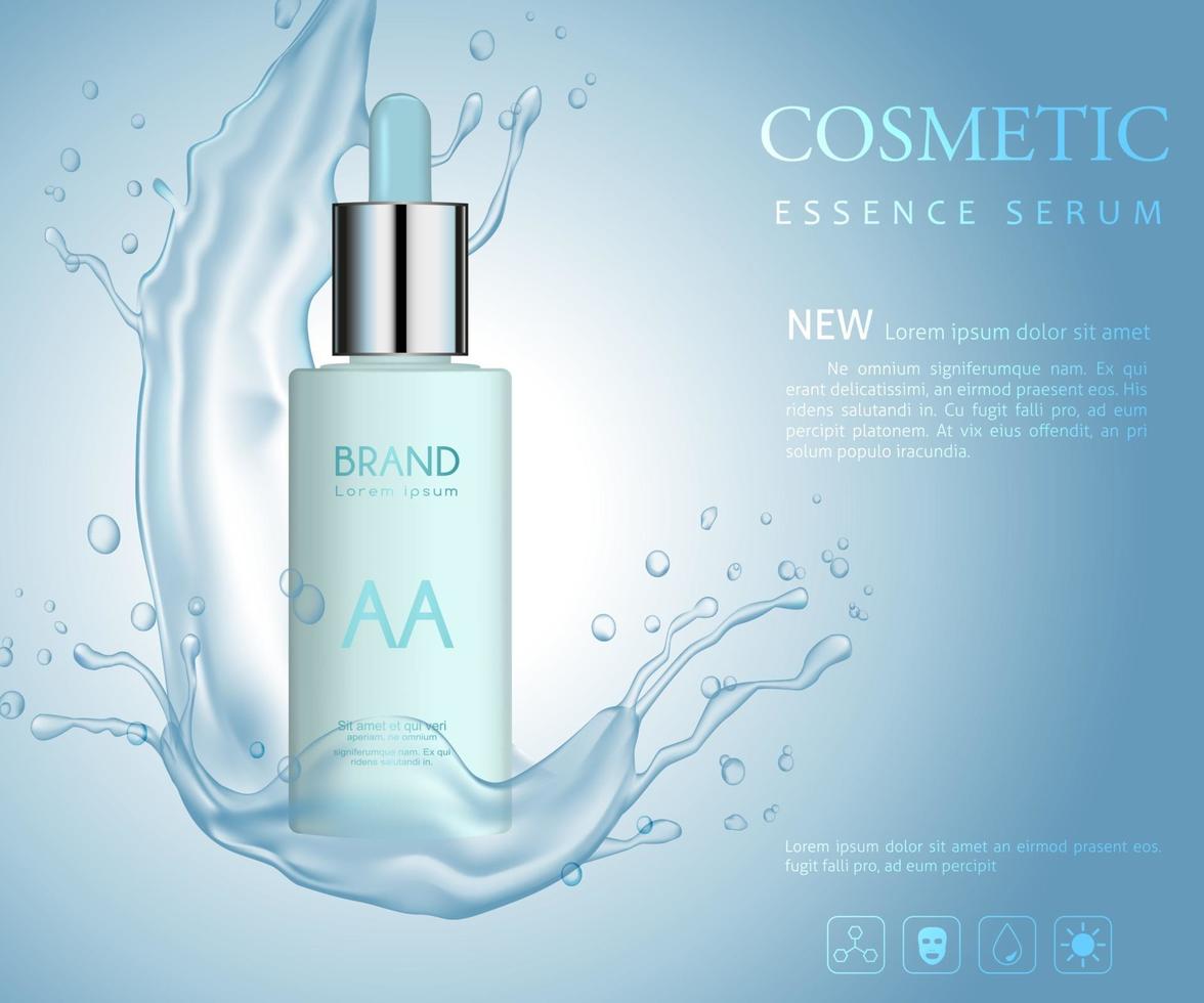 Realistic serum cosmetic advertisement editable banner vector