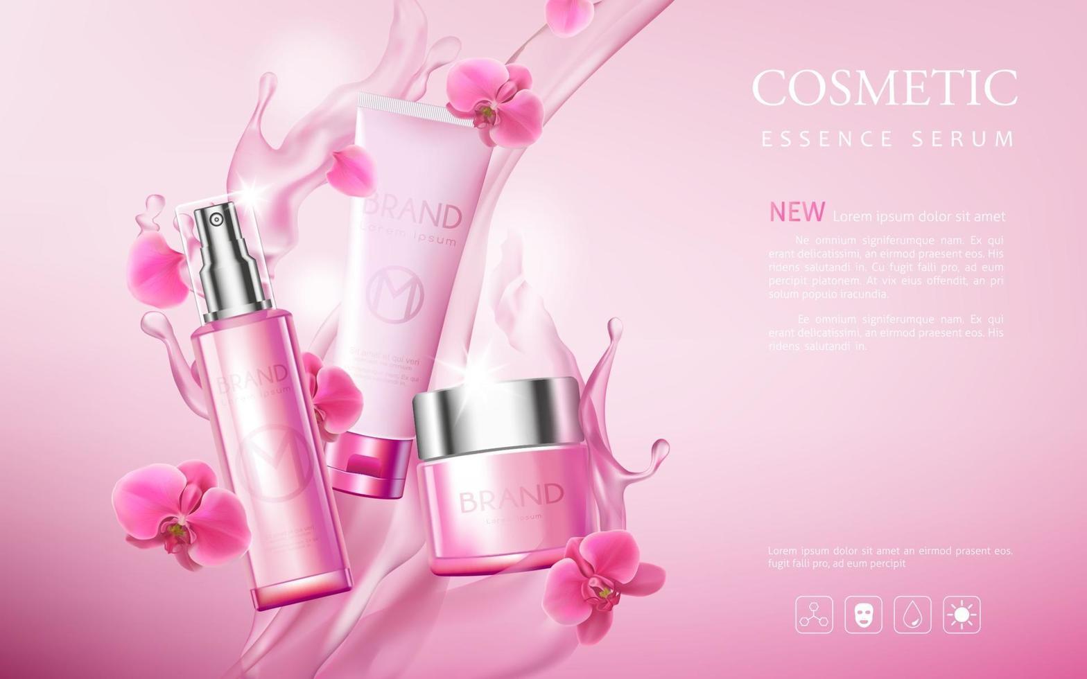 Realistic cosmetic advertisement editable banner vector