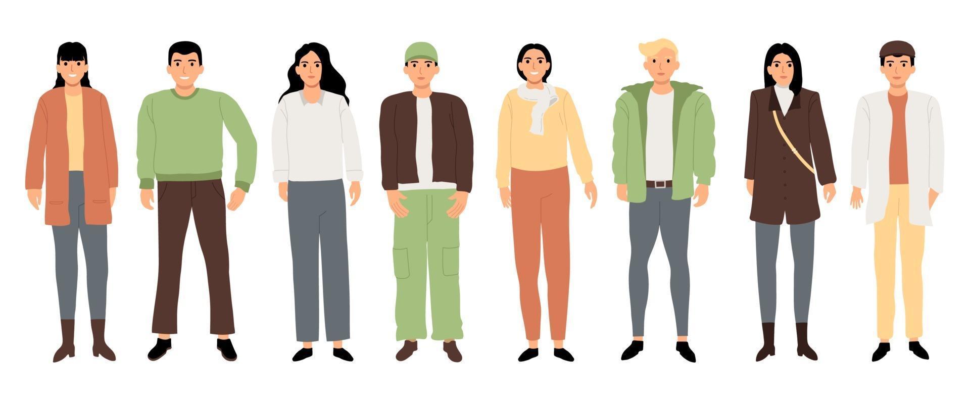 Set of teenage characters vector