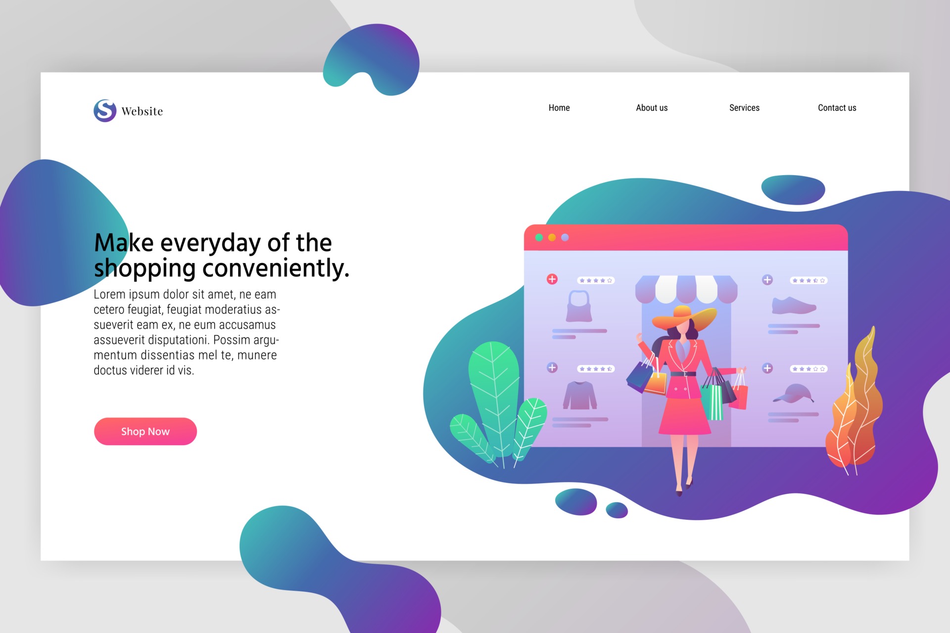 Modern flat design web landing page or banner template for online ...