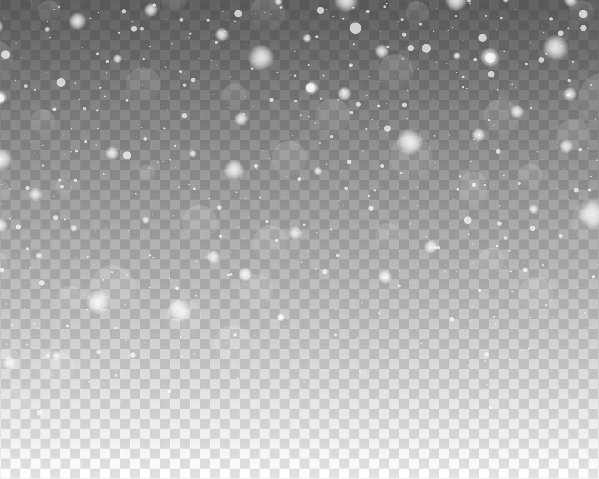Realistic falling snow. Snow overlay effect. Falling snow isolated