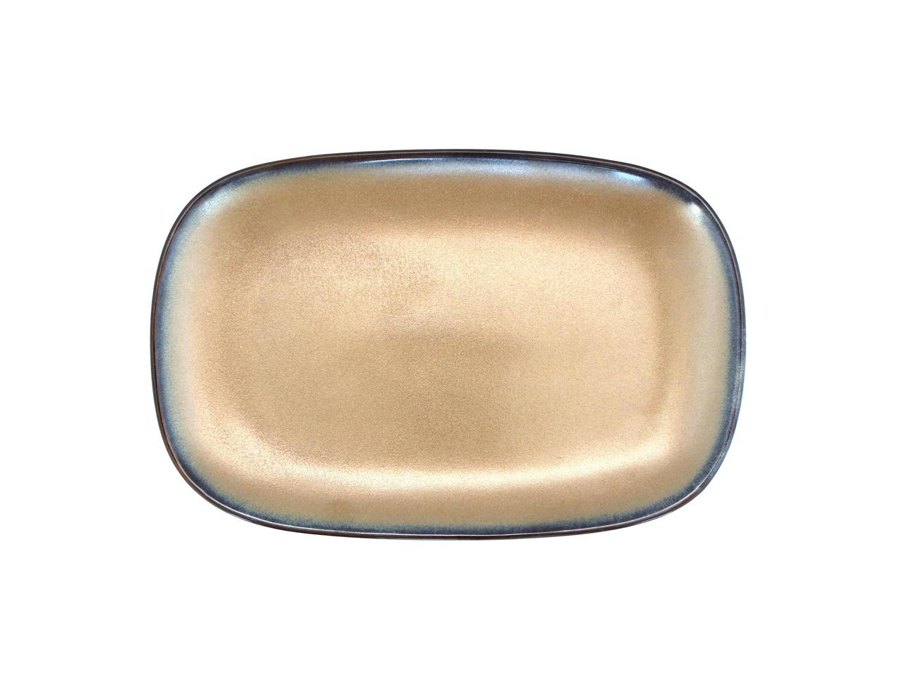 Top view of an empty ceramic plate isolated on a white background photo