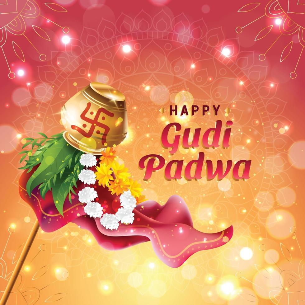 concepto de celebración feliz gudi padwa vector