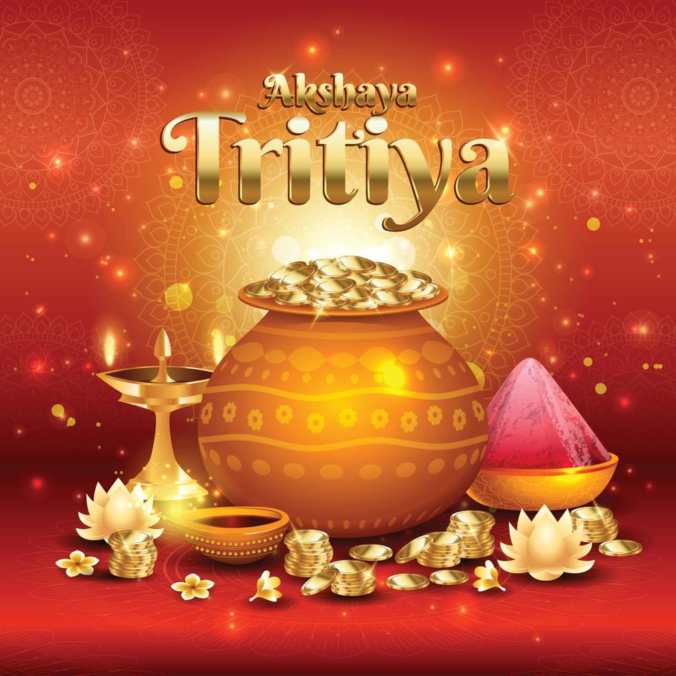 Akshaya Tritiya Festival Concept vector