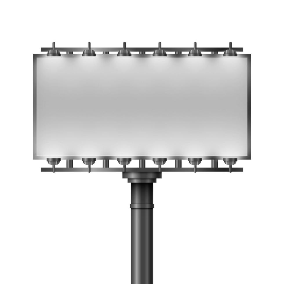 Big blank billboard mockup for advertisement, vector illustration