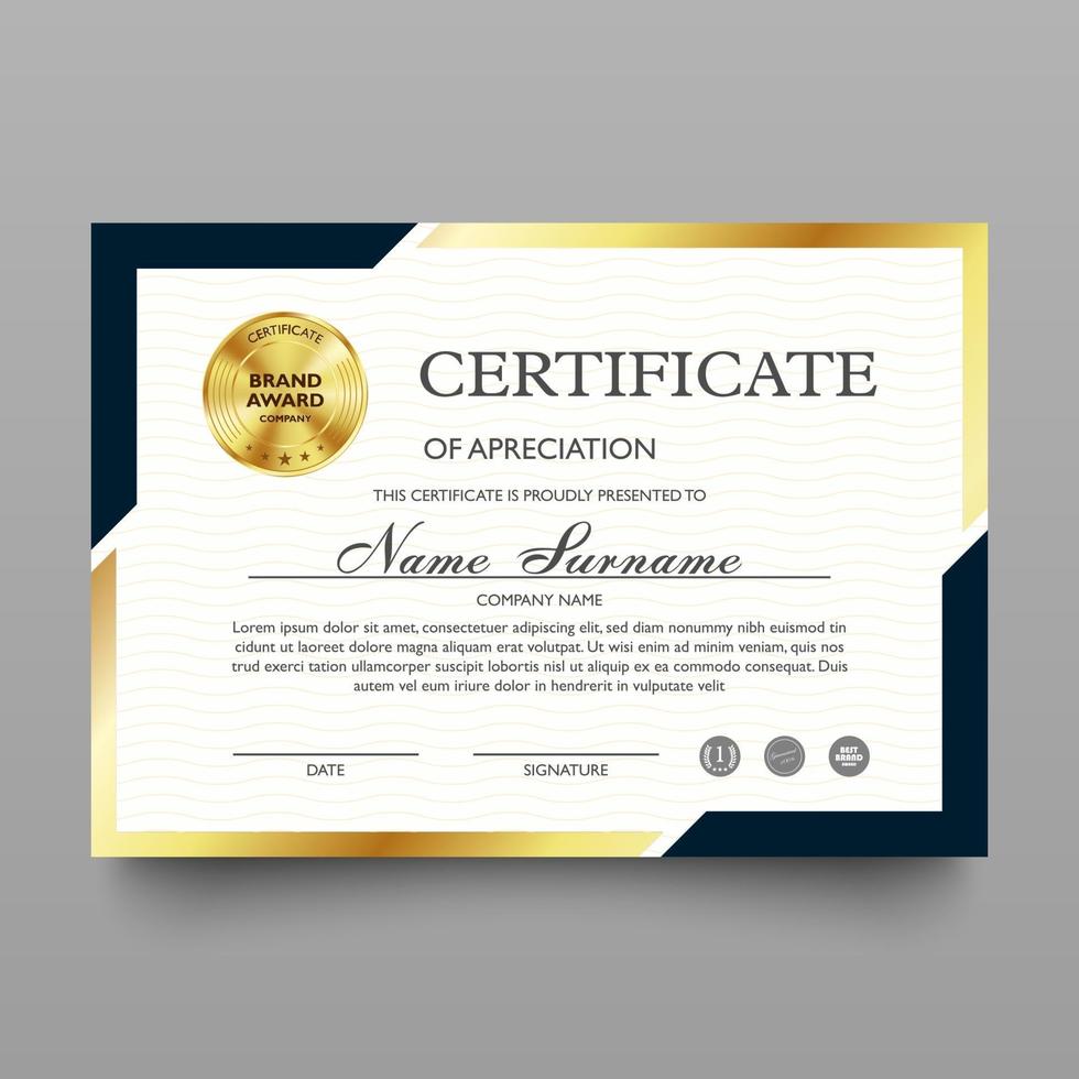 Certificate of appreciation template with luxury and modern pattern, diploma, vector illustration