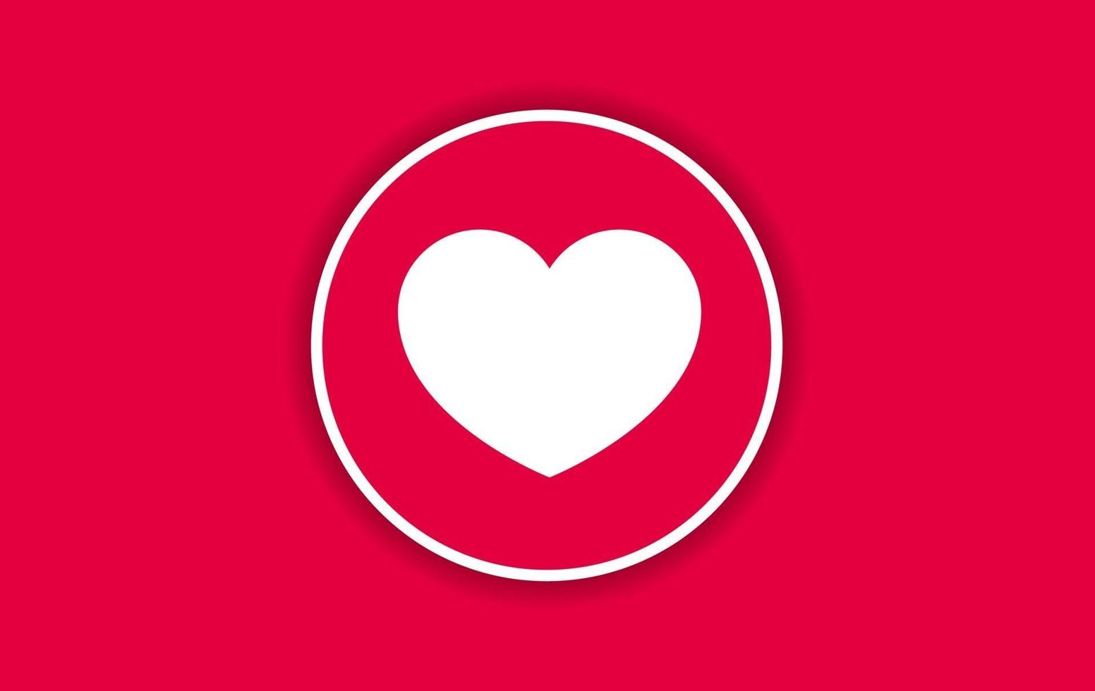 Design Icon Love With Red Vector