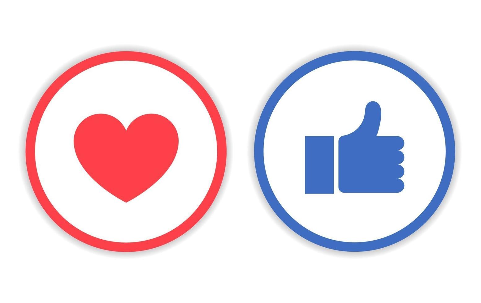 Like And Love Icon Design With Circle Line vector