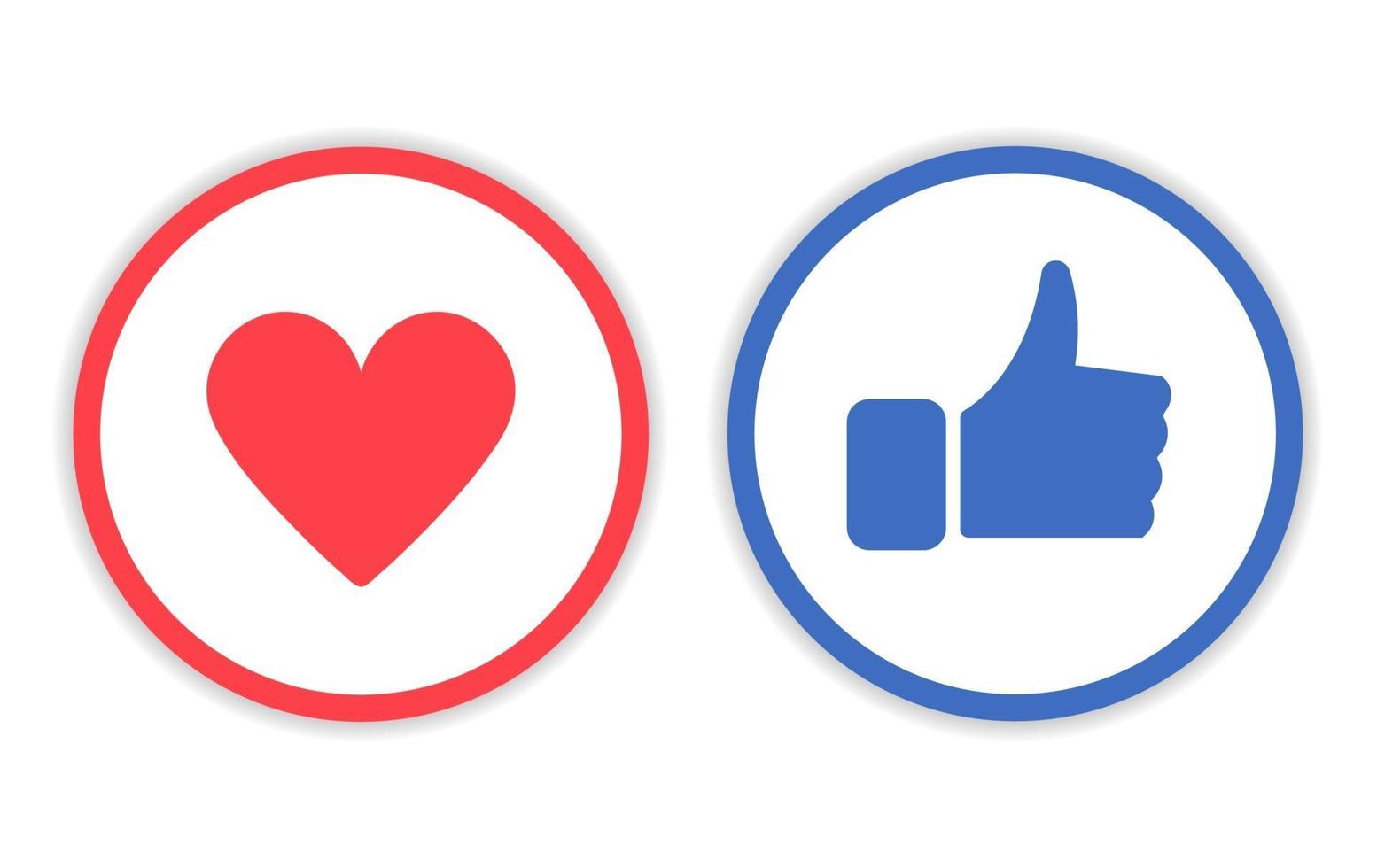 Icon Like And Love With Circle Line vector