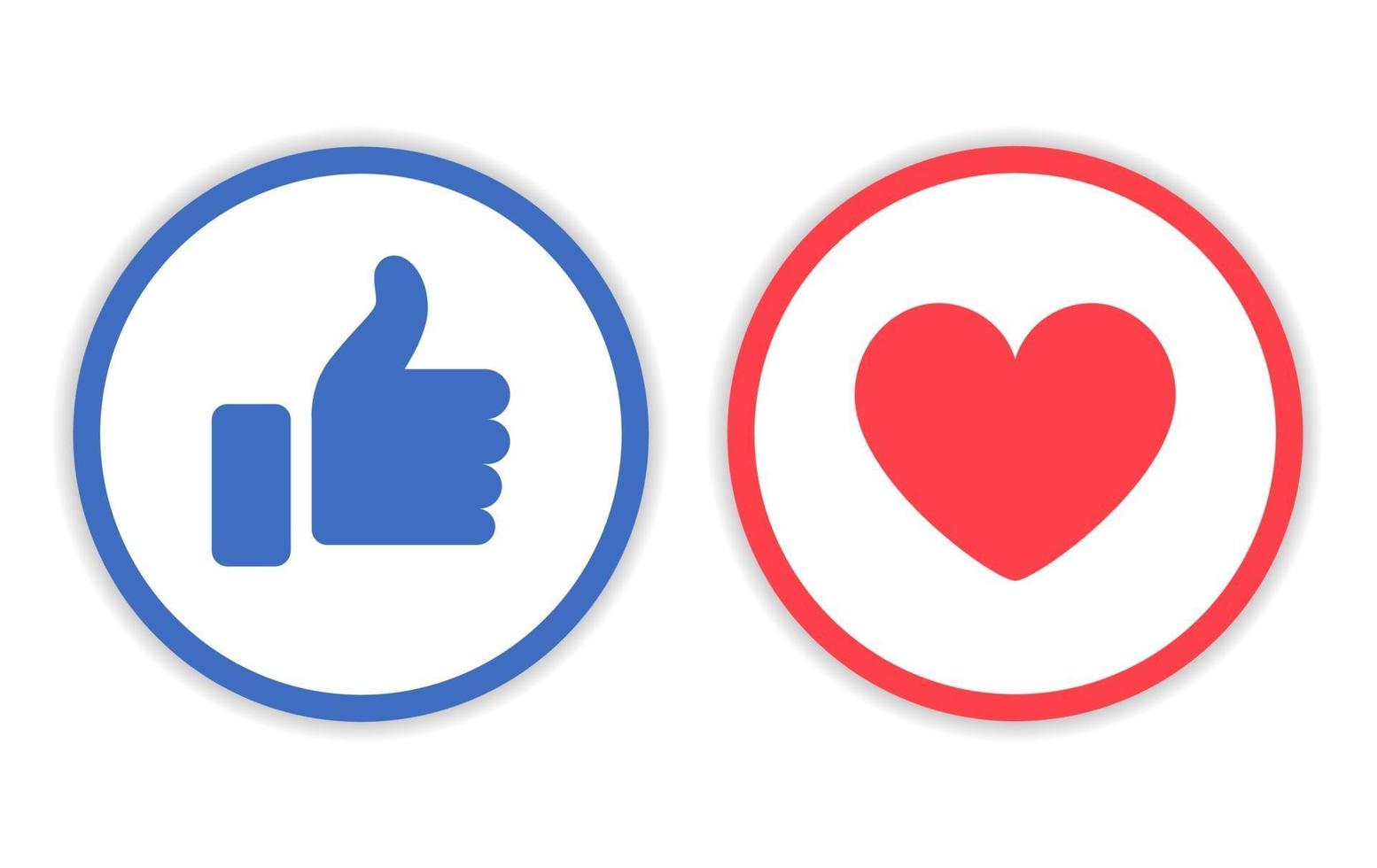 Like And Love Icon With Circle Line Vector