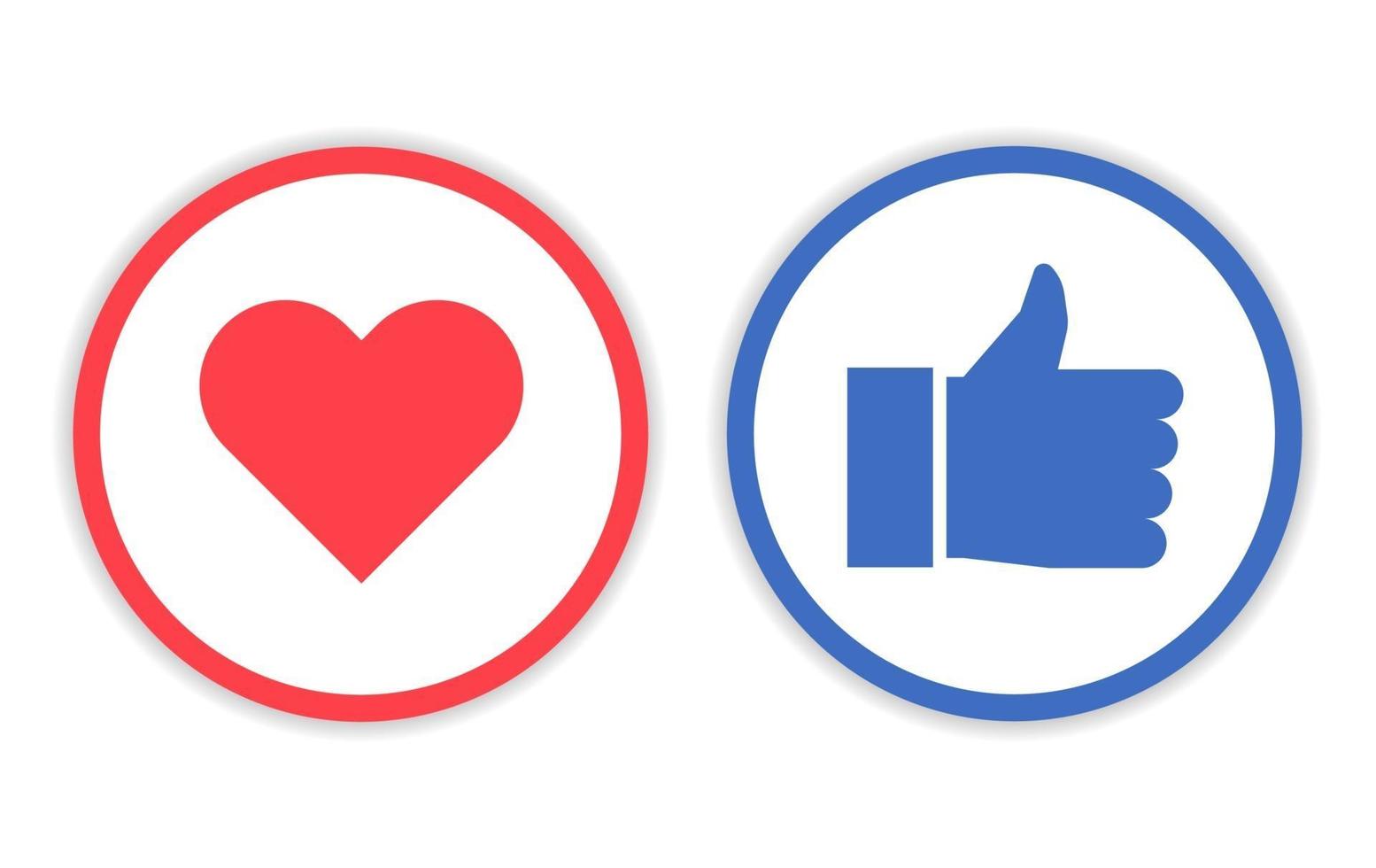 Design Like And Love Icon With Circle Line Vector