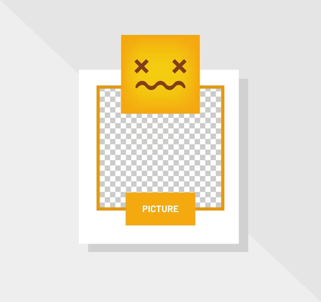 vector de tarjeta de felicitación de reacción de emoticon enfermo