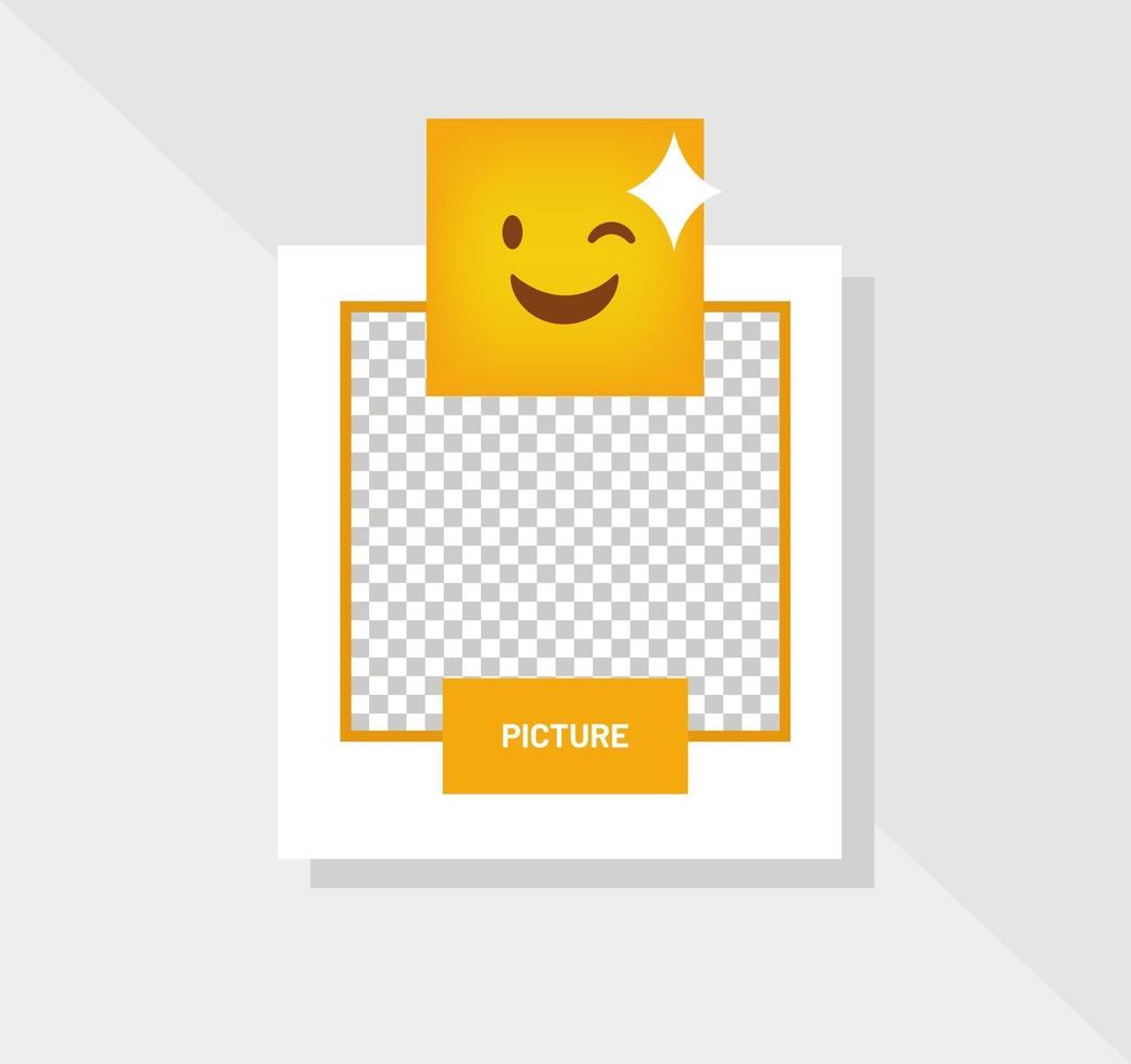 Emoticon Reaction Blink Greeting Card Vector