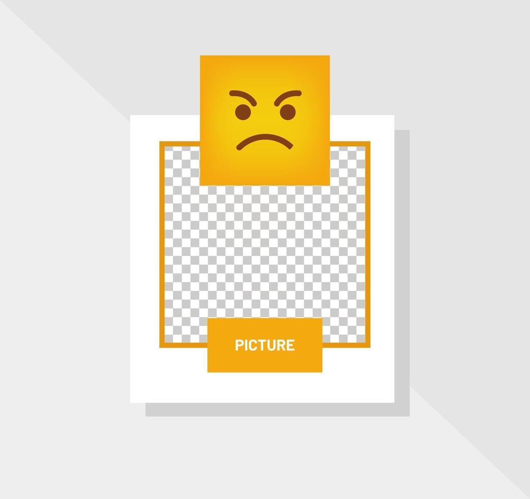 Reaction Emoticon Angry Face Greeting Card Vector