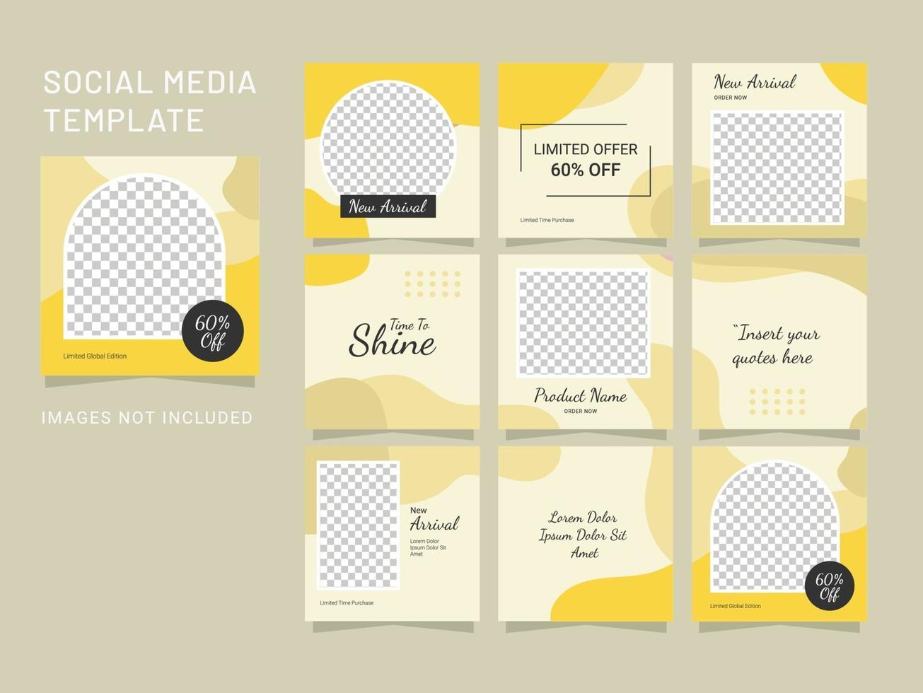 Puzzle Template Social Media Fashion Women Post vector