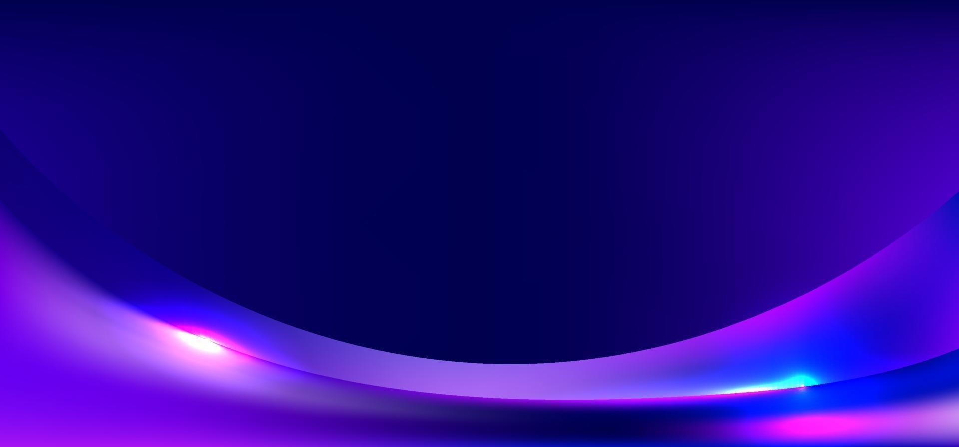 banner web plantilla azul y púrpura degradado forma curva con fondo de iluminación vector