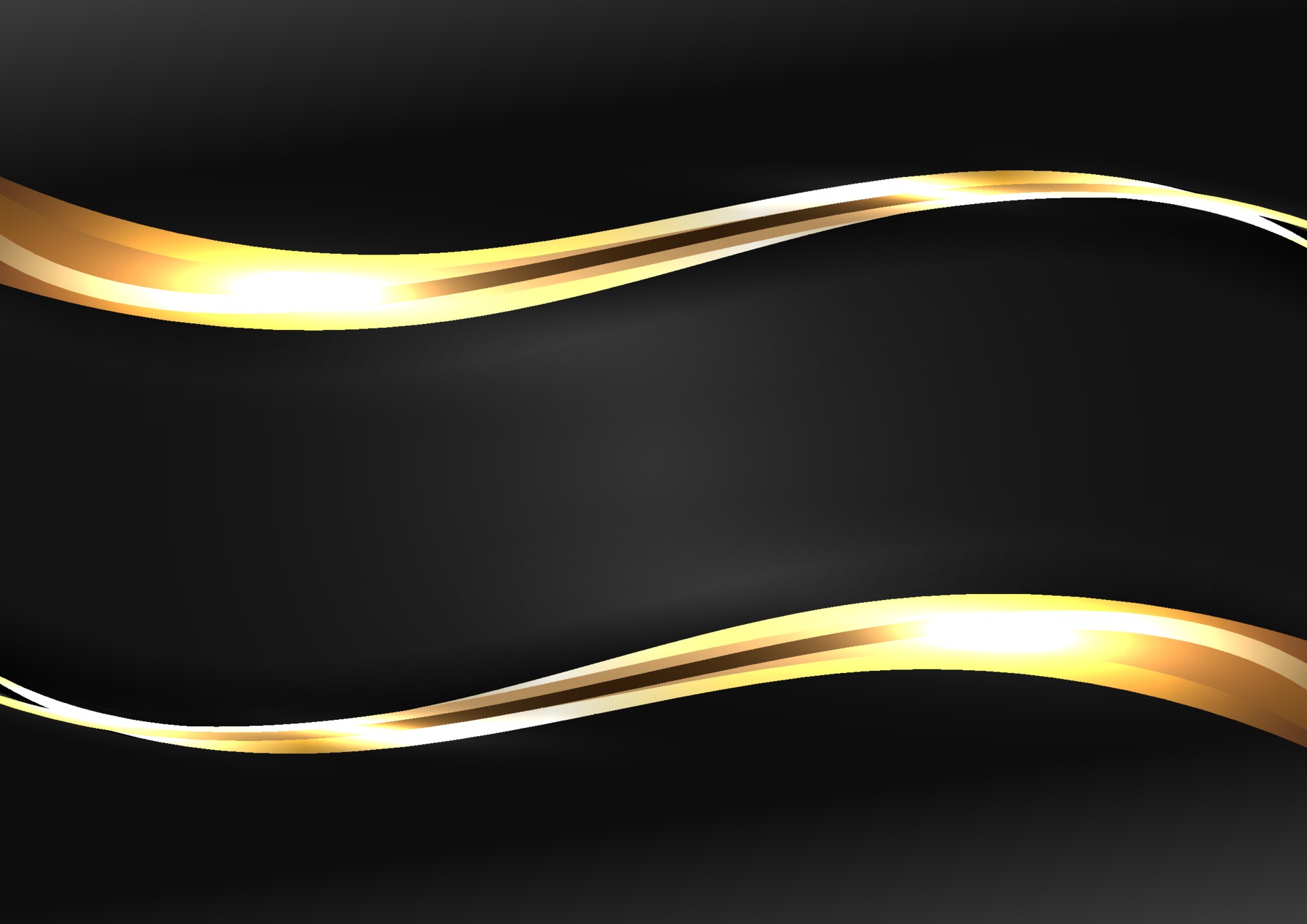 Abstract Luxury Template Gold Wave Line With Lighting Effect On Black Background 2124713 Vector Art At Vecteezy