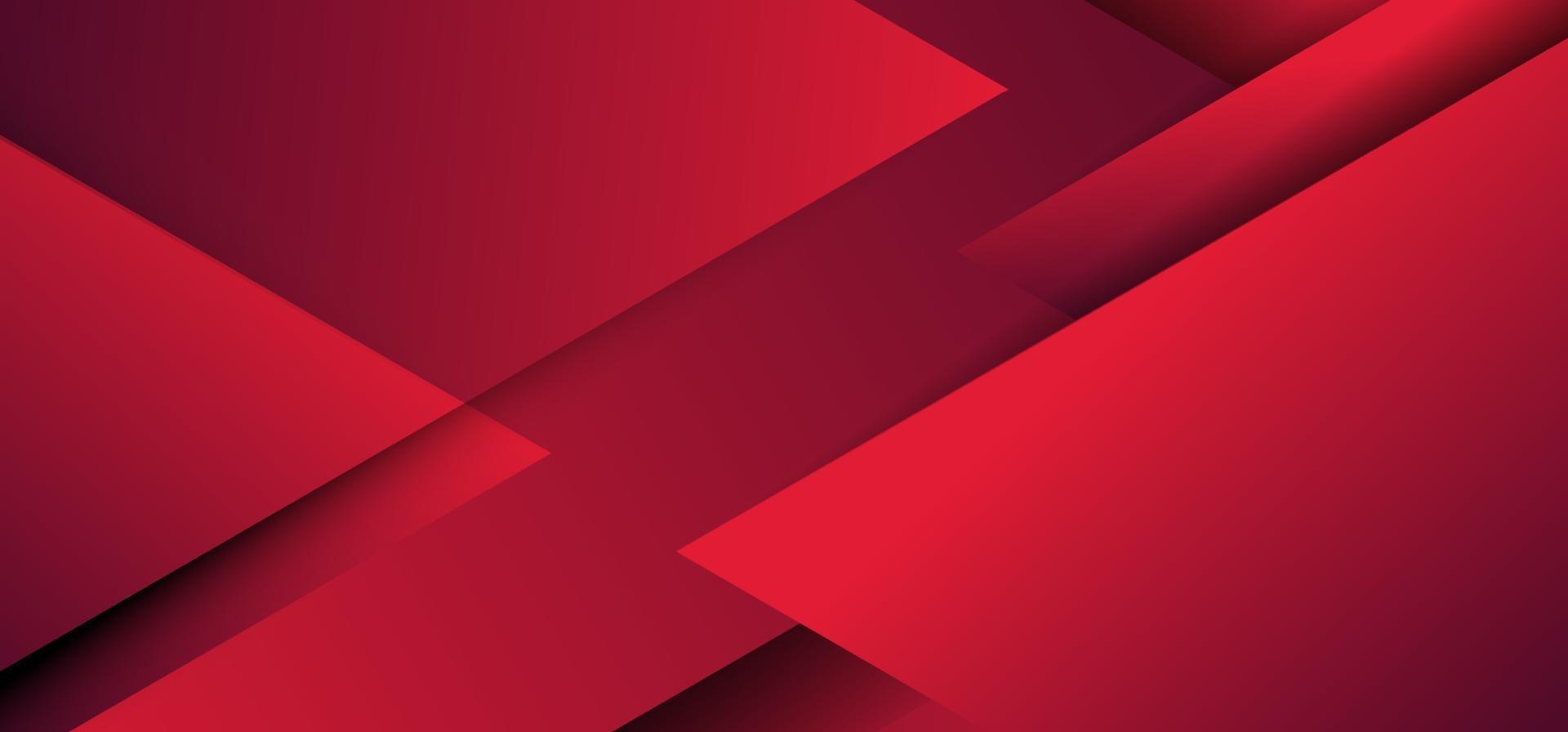 Abstract red geometric triangles overlapping layer paper cut style background. vector