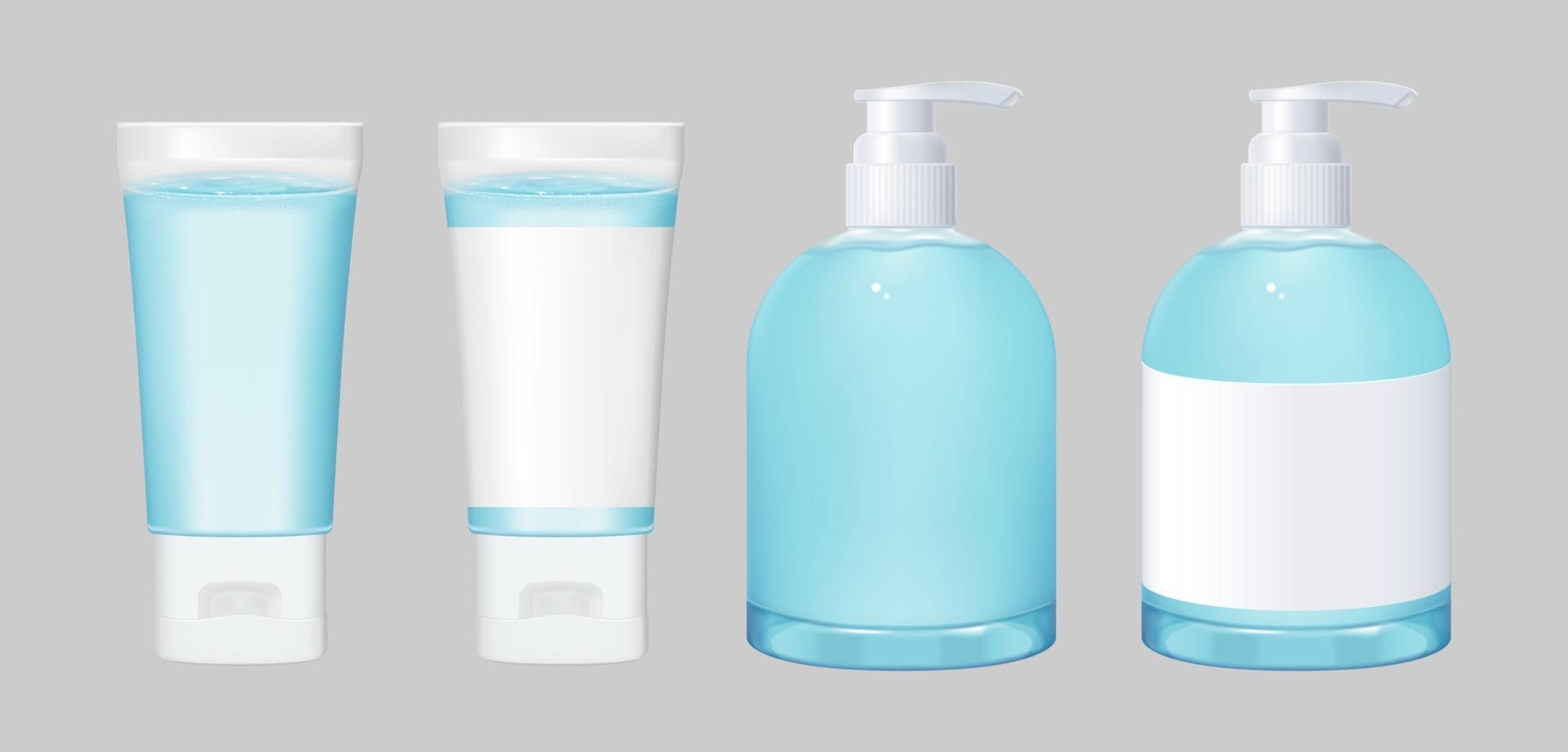 Hand sanitizer mockup set vector