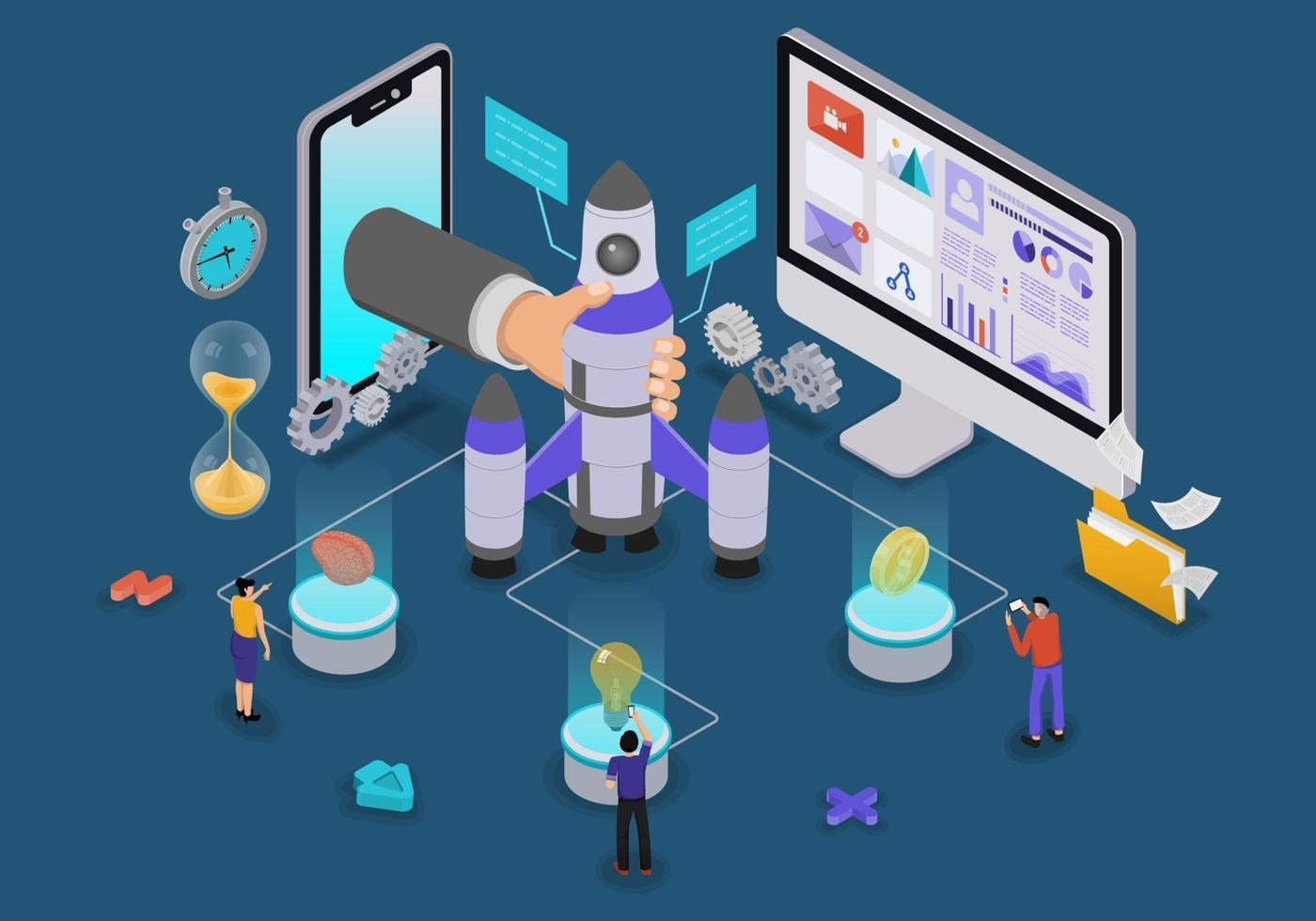 Startup concept design vector