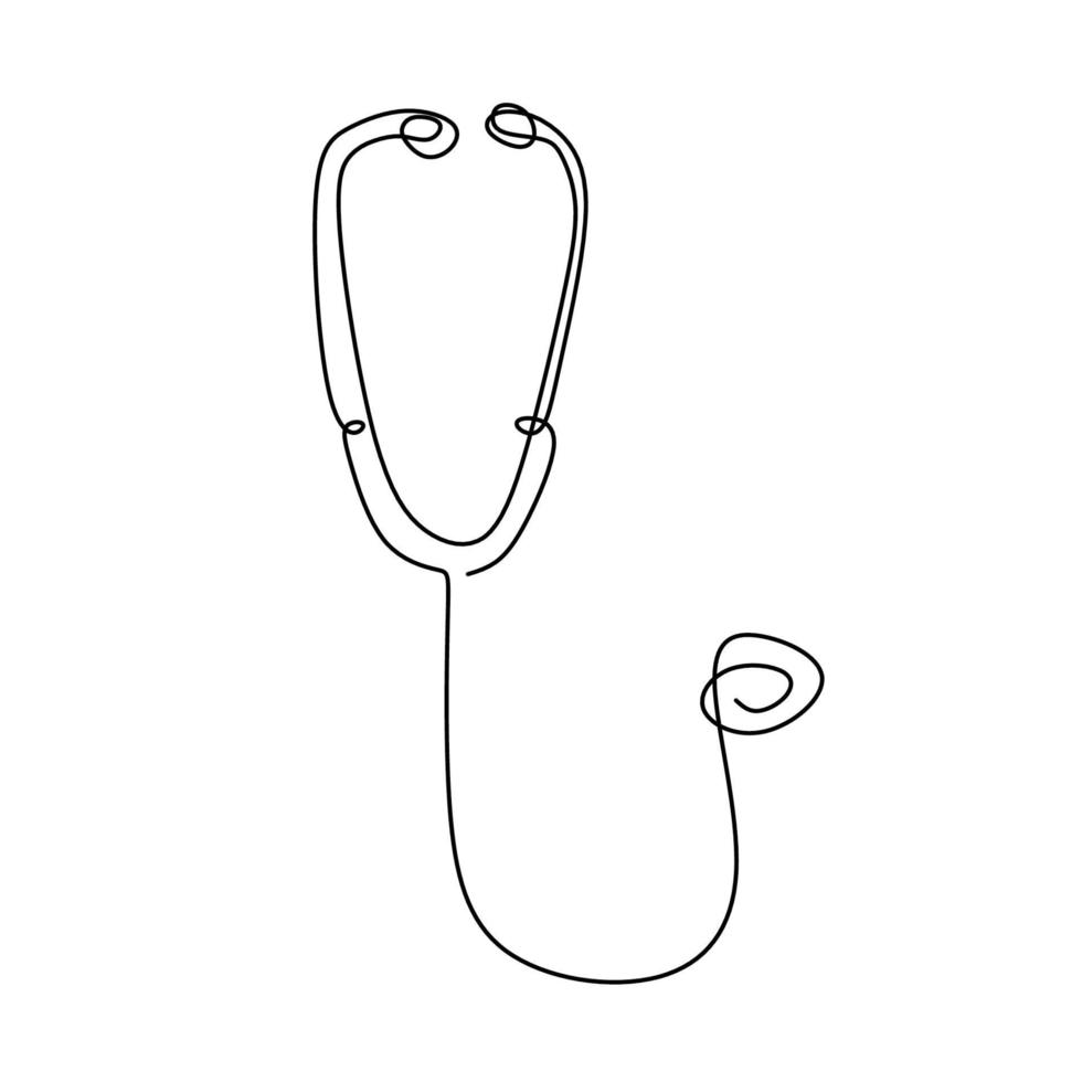 diseño de logotipo de una línea de estetoscopio. día mundial de la salud.  Concepto de silueta