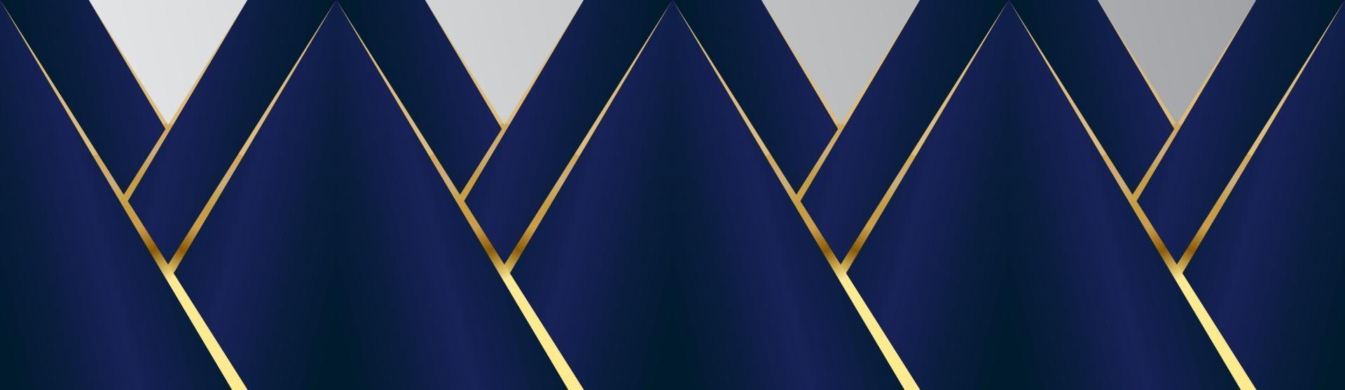 Abstract polygonal pattern luxury dark blue with gold vector