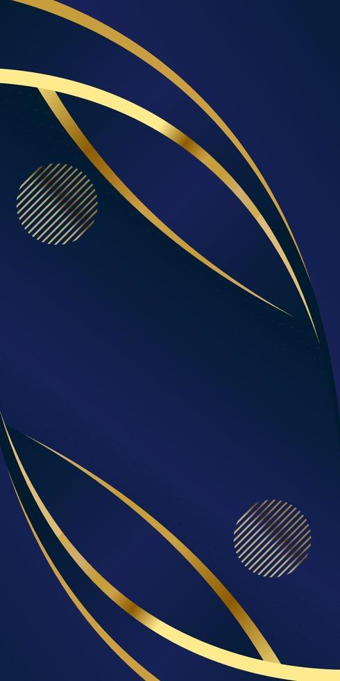 Abstract polygonal pattern luxury dark blue with gold vector