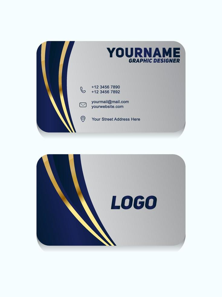 Luxury and modern. vector business card template. design dark blue and gold color