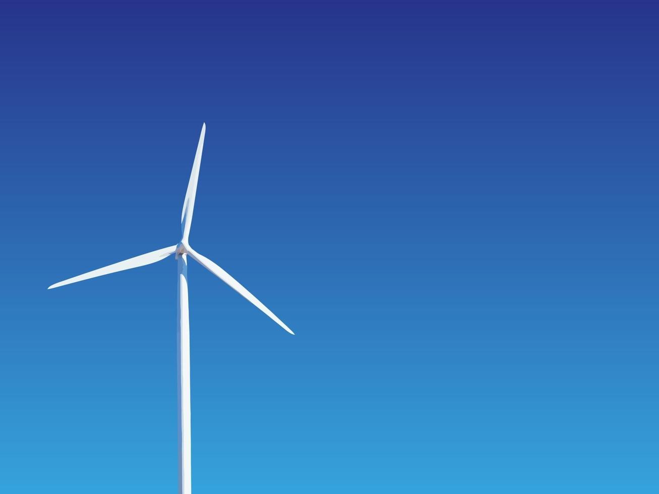 turbina de viento contra el cielo. producción de energía respetuosa con el medio ambiente. vector