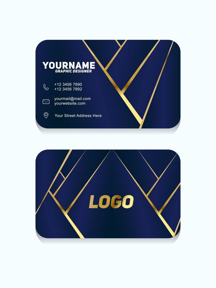 Luxury and modern. vector business card template. design dark blue and gold color