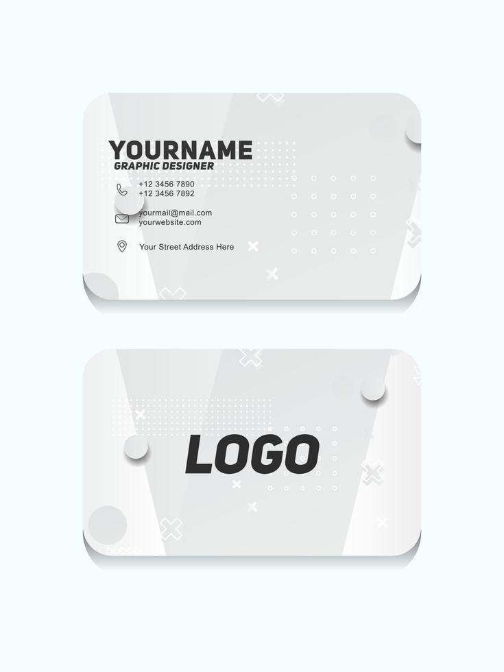 Plantilla de tarjeta de visita geométrica moderna con color blanco y gris vector