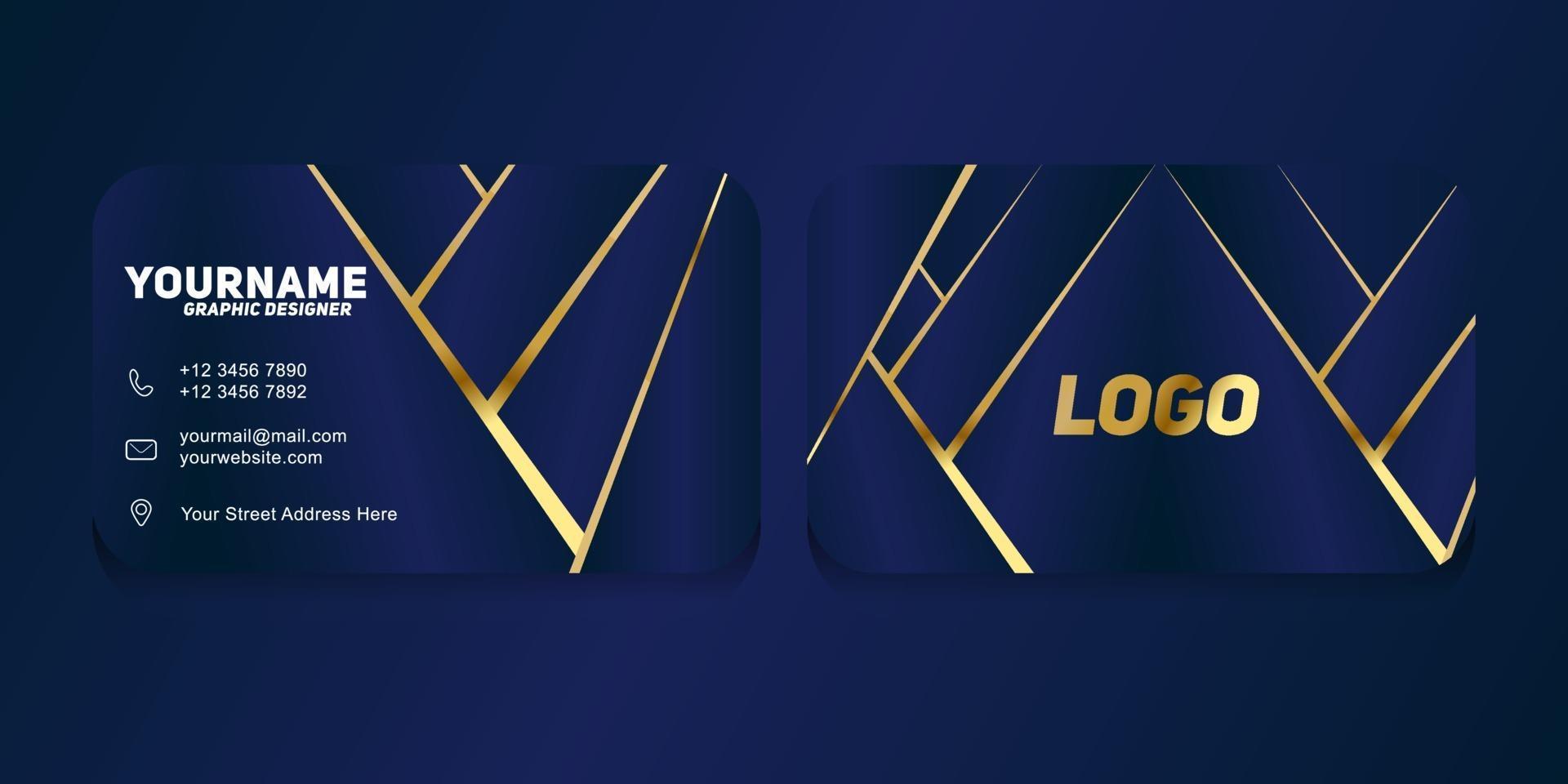 Luxury and modern. vector business card template. design dark blue and gold color