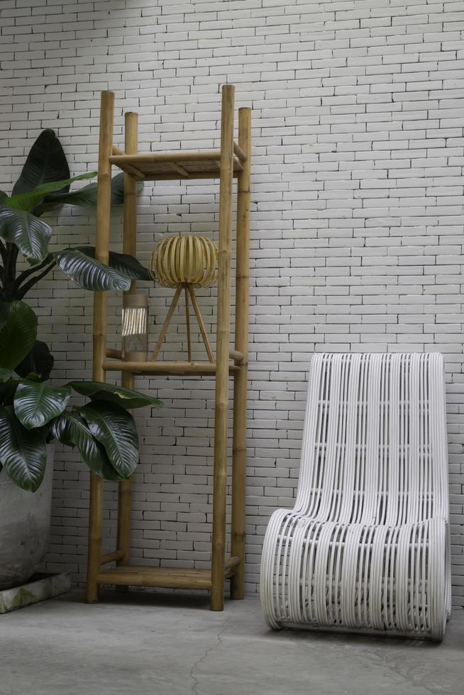 Indoor shelf and chair photo