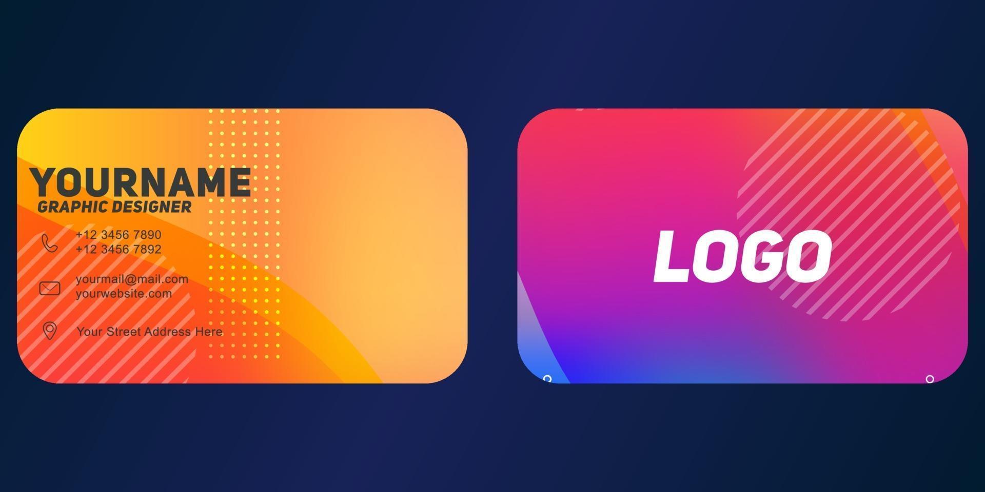 Background of Modern Geometric Business Card Template with colorful colors vector