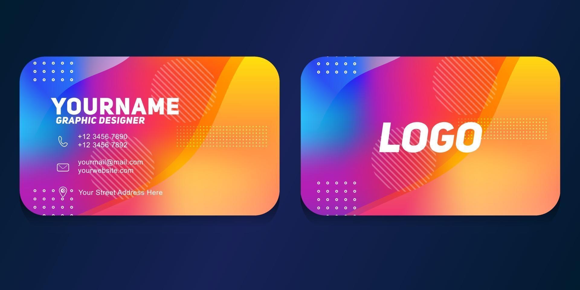 Background of Modern Geometric Business Card Template with colorful colors vector