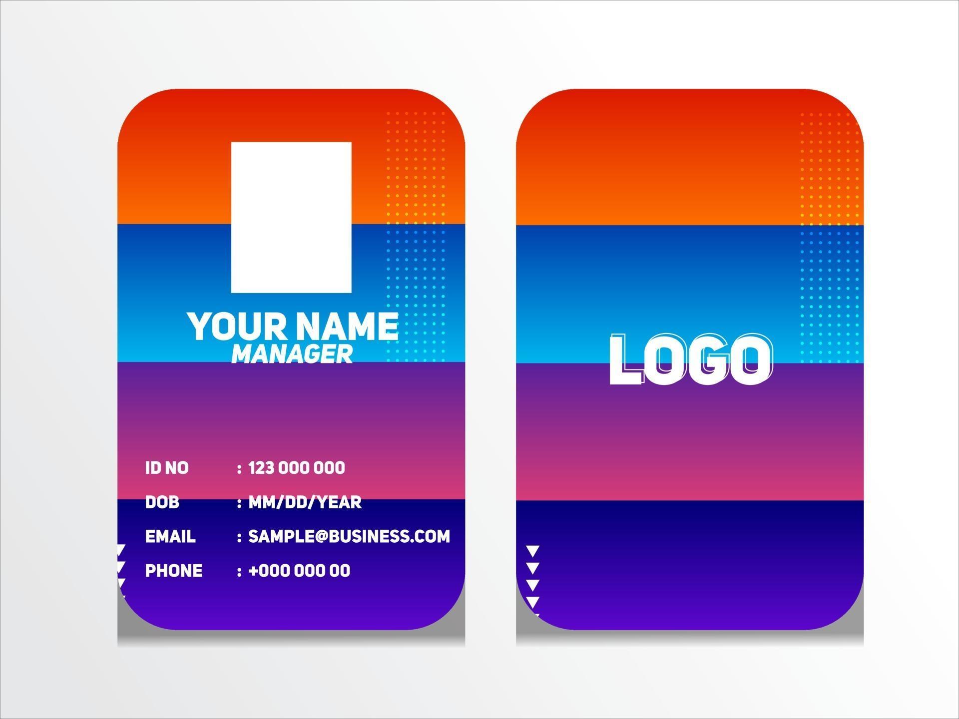 Simple Abstract Geometric Id Card Design Professional Identity Card
