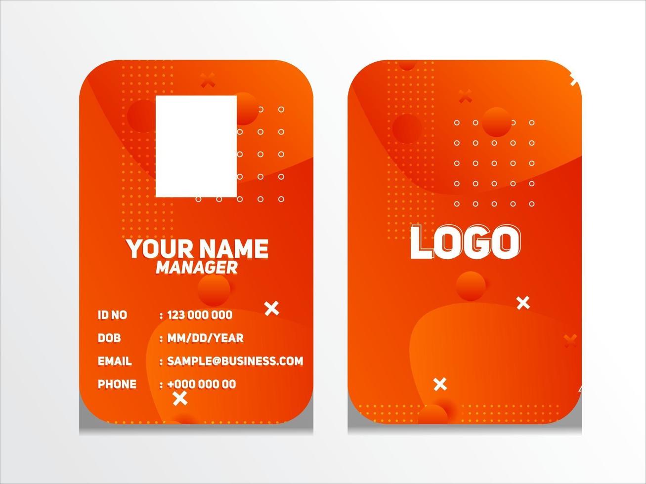 vector de plantilla de tarjeta de identidad profesional de diseño de tarjeta de identificación geométrica abstracta simple para empleados y otros