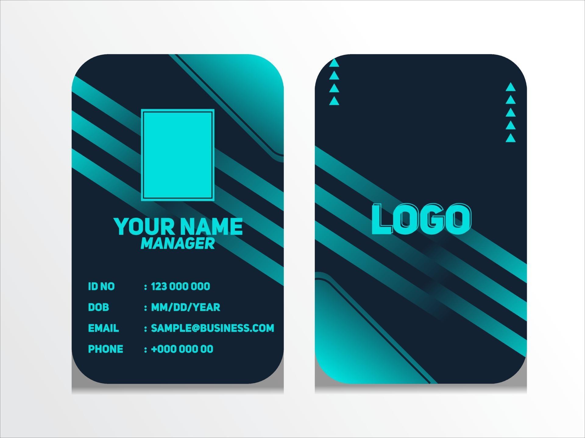 Simple Abstract Geometric Id Card Design Professional Identity Card