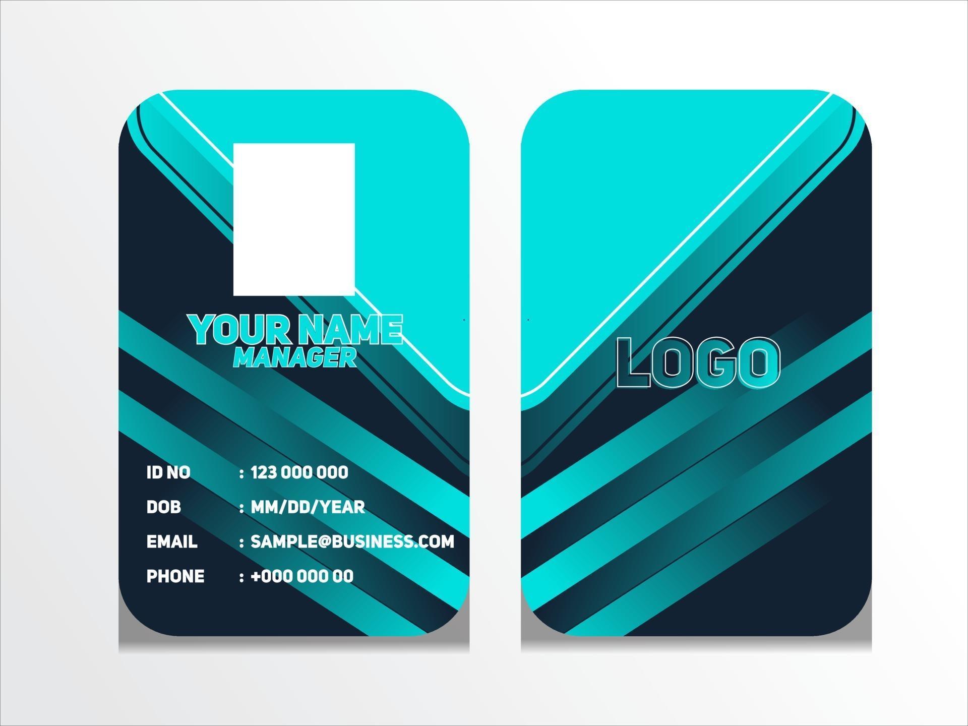 Simple Abstract Geometric Id Card Design Professional Identity Card
