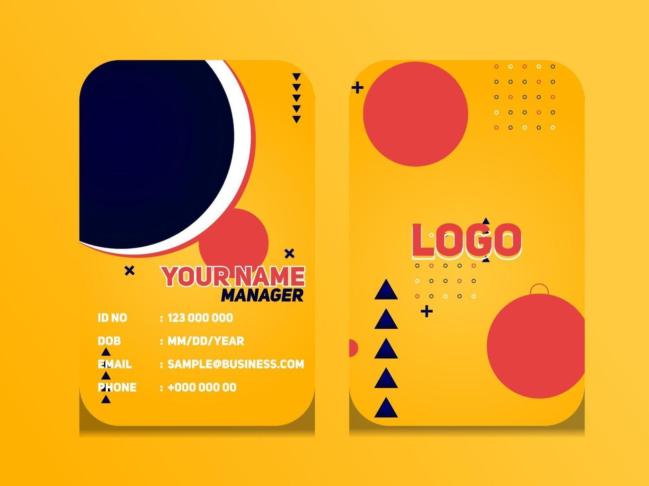 Simple Abstract Geometric Id Card Design  Professional Identity Card Template Vector for Employee and Others