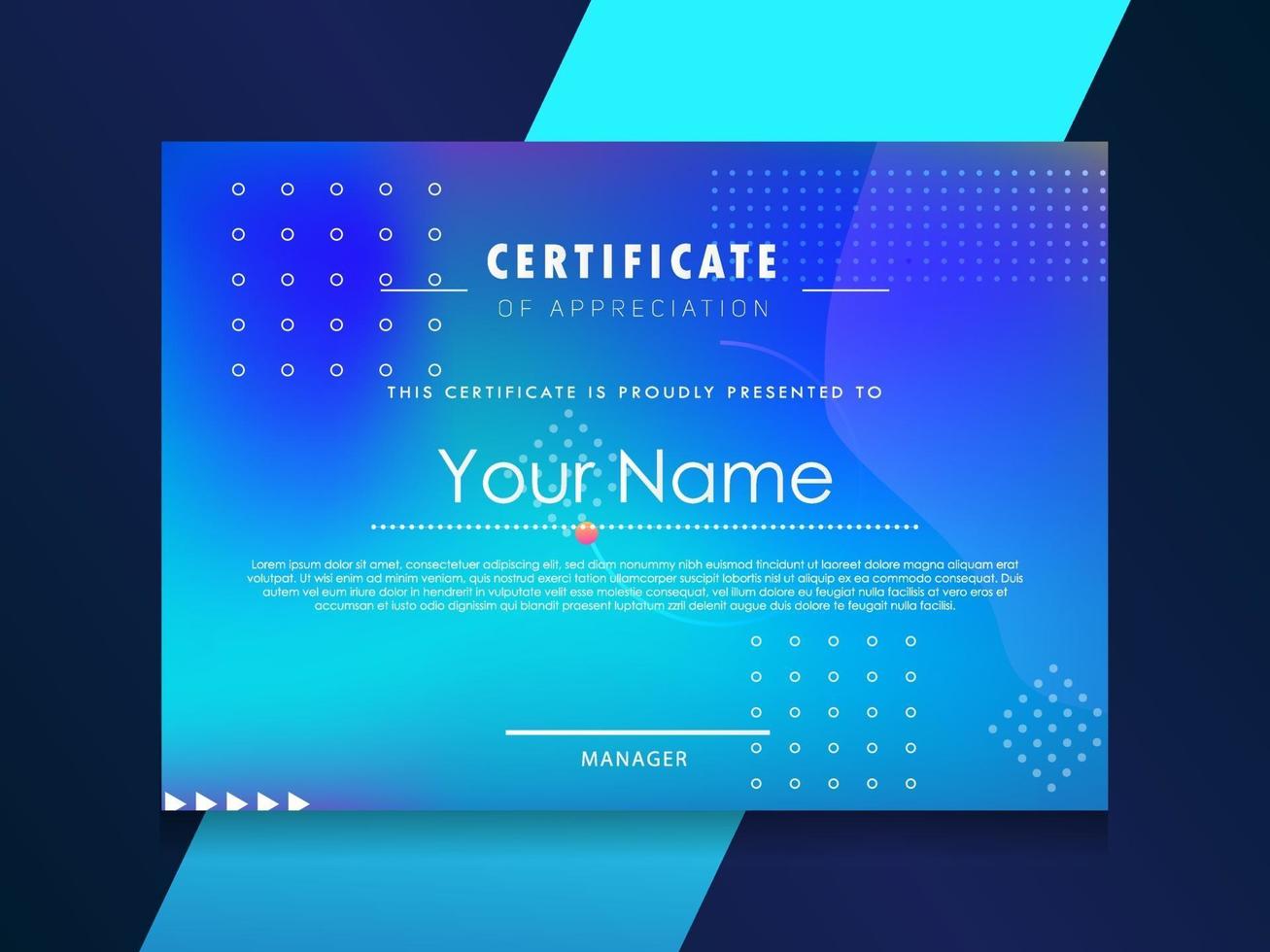 Certificate of Appreciation template.Trendy geometric design. vector