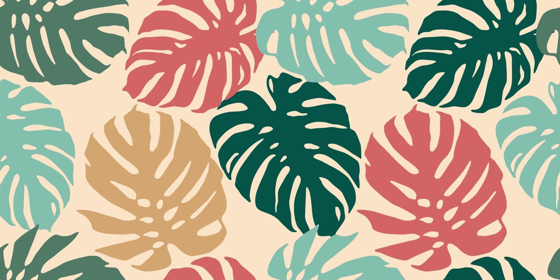 patrón transparente tropical con hojas abstractas. diseño moderno vector