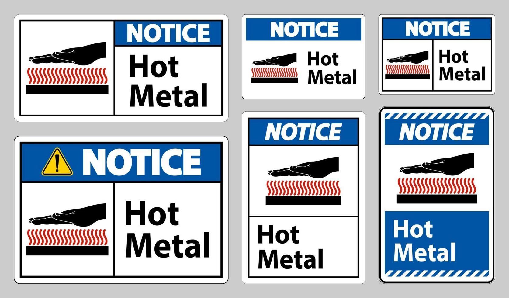Aviso símbolo de metal caliente signo aislado sobre fondo blanco. vector